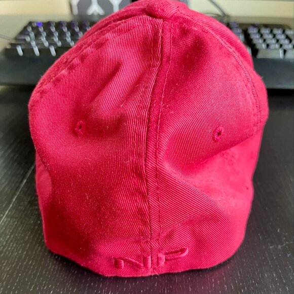 Red Nasty Pig Snout Cap - FlexFit Men's Size L/XL, Stretch Band, Rubber Logo - Picture 3 of 5